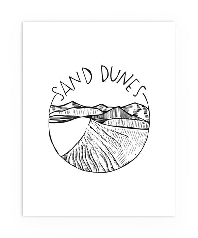 Illustrated Sand Dunes Art  Print