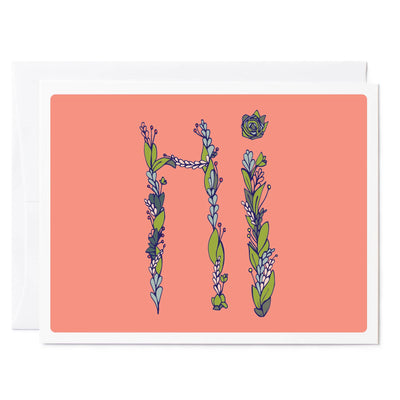 Illustrated greeting card succulents HI