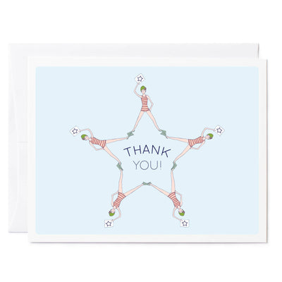 Illustrated greeting card synchronized swimmers 'Thank You'