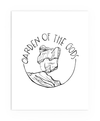 Illustrated Garden of the Gods art print